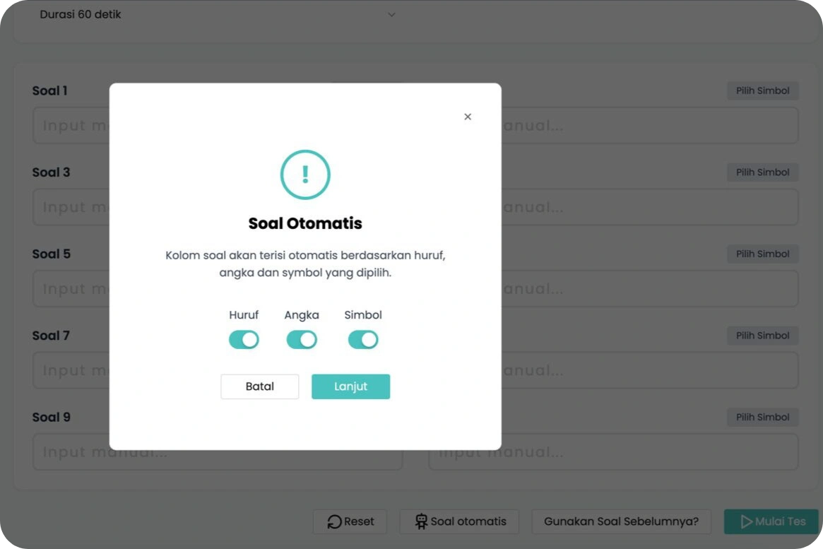 Jasa Pembuatan Aplikasi Kecermatan Generate soal otomatis